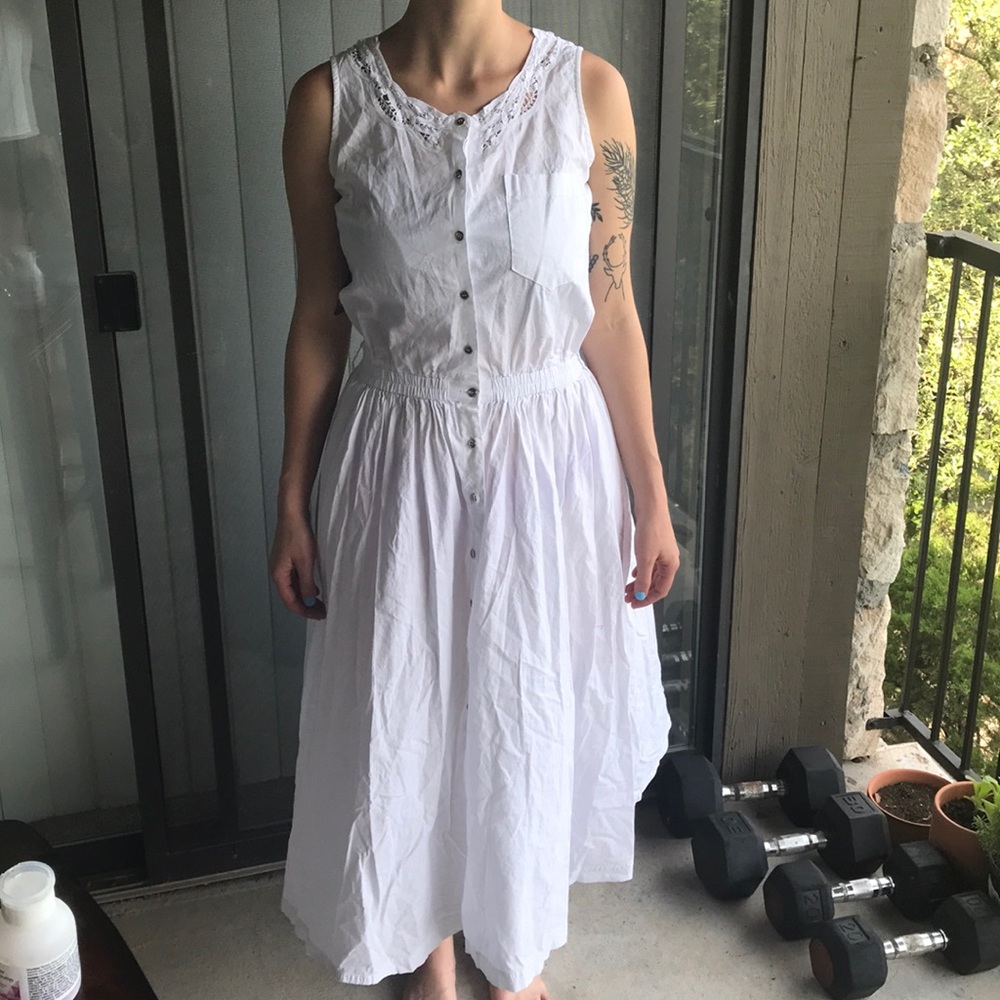White button down dress